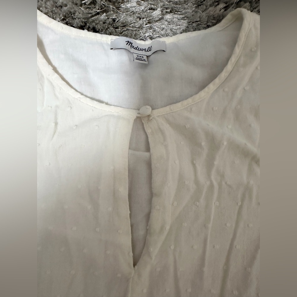 Madewell Cream Textured Dress - Picture 3 of 4